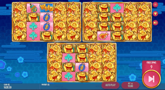 Fortune cats Golden Stacks ge inuti